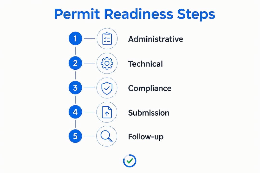 Infographic illustrating permit readiness steps