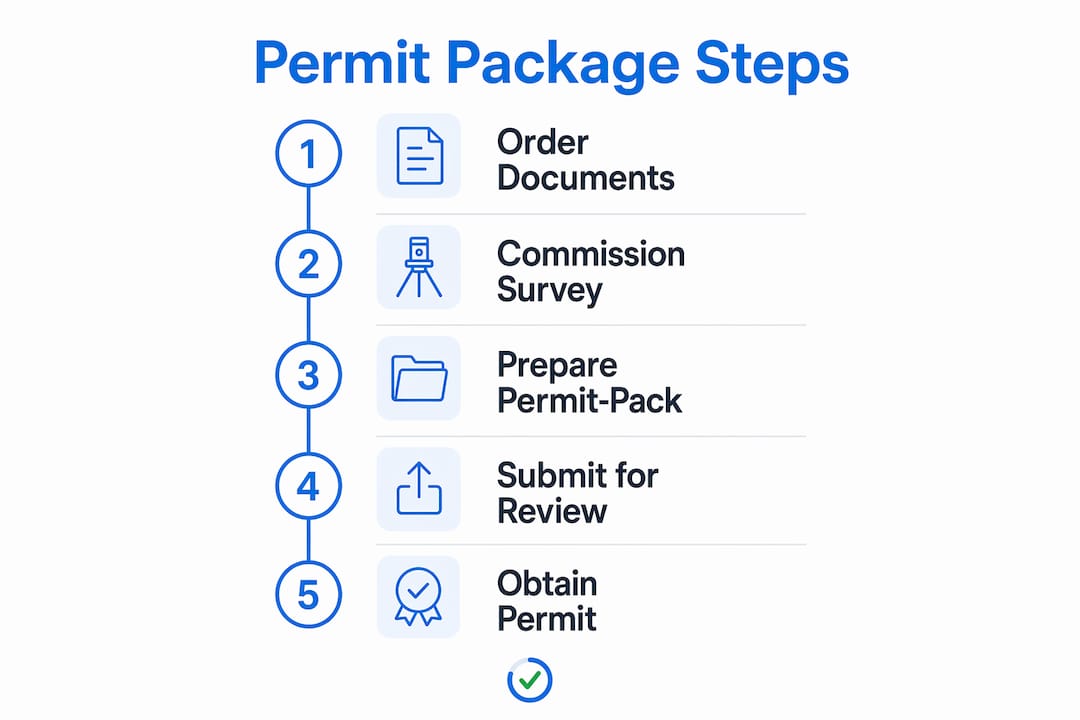 Infographic illustrating survey permit package steps