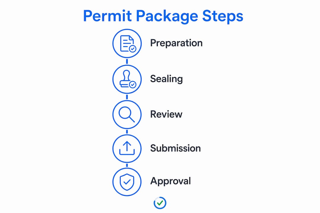 Infographic illustrating structural permit package process