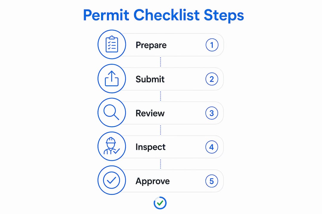 Infographic illustrating permit checklist steps