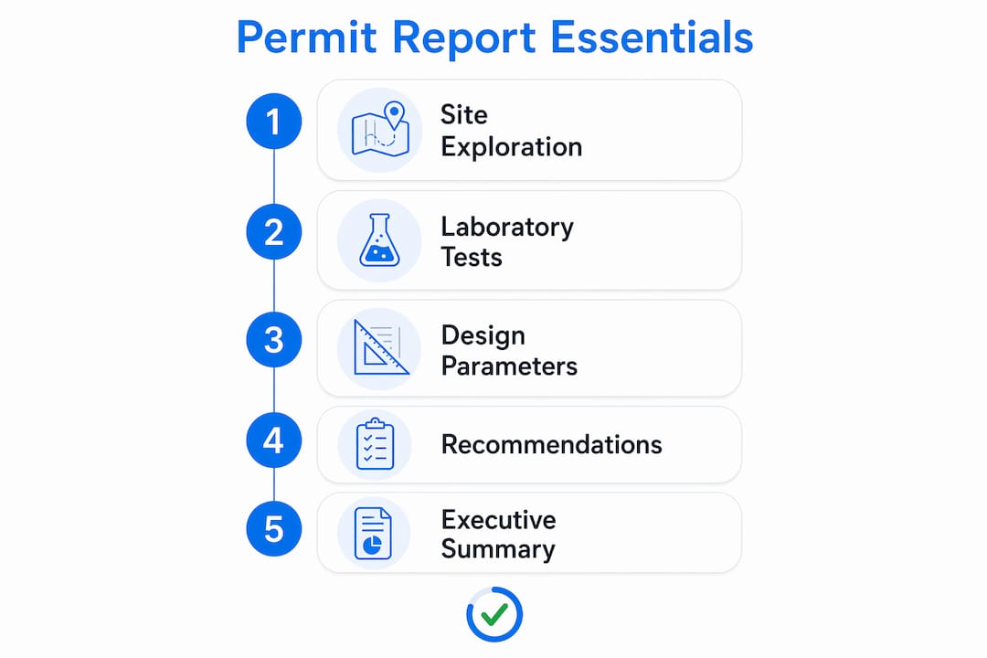 Infographic of key geotechnical report components