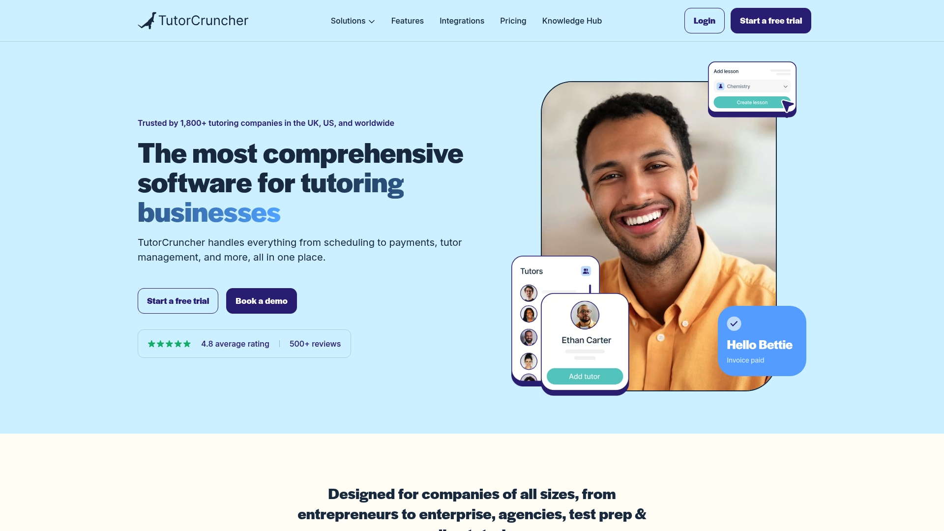 TutorCruncher tutoring agency software