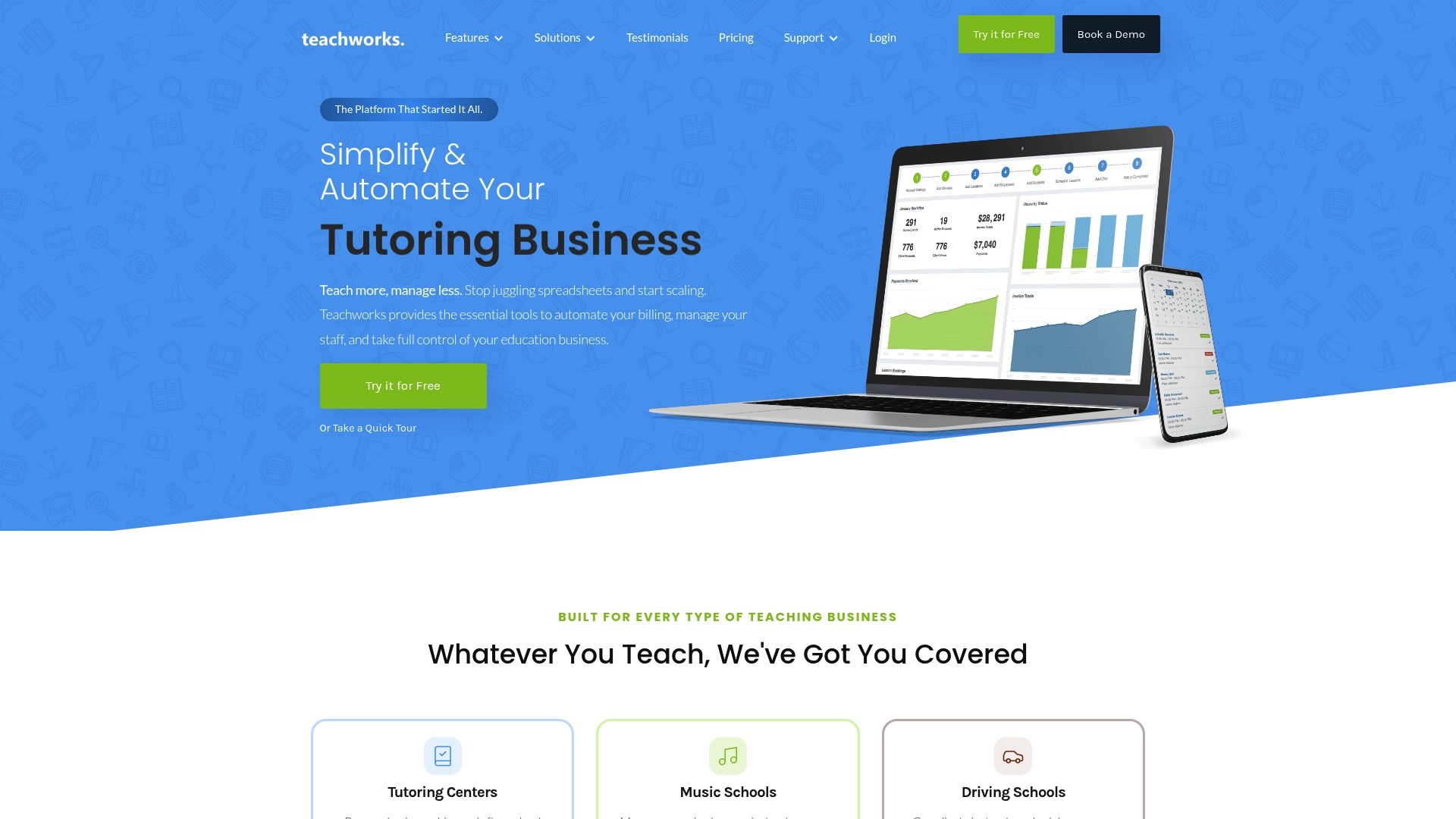 Teachworks education business management platform