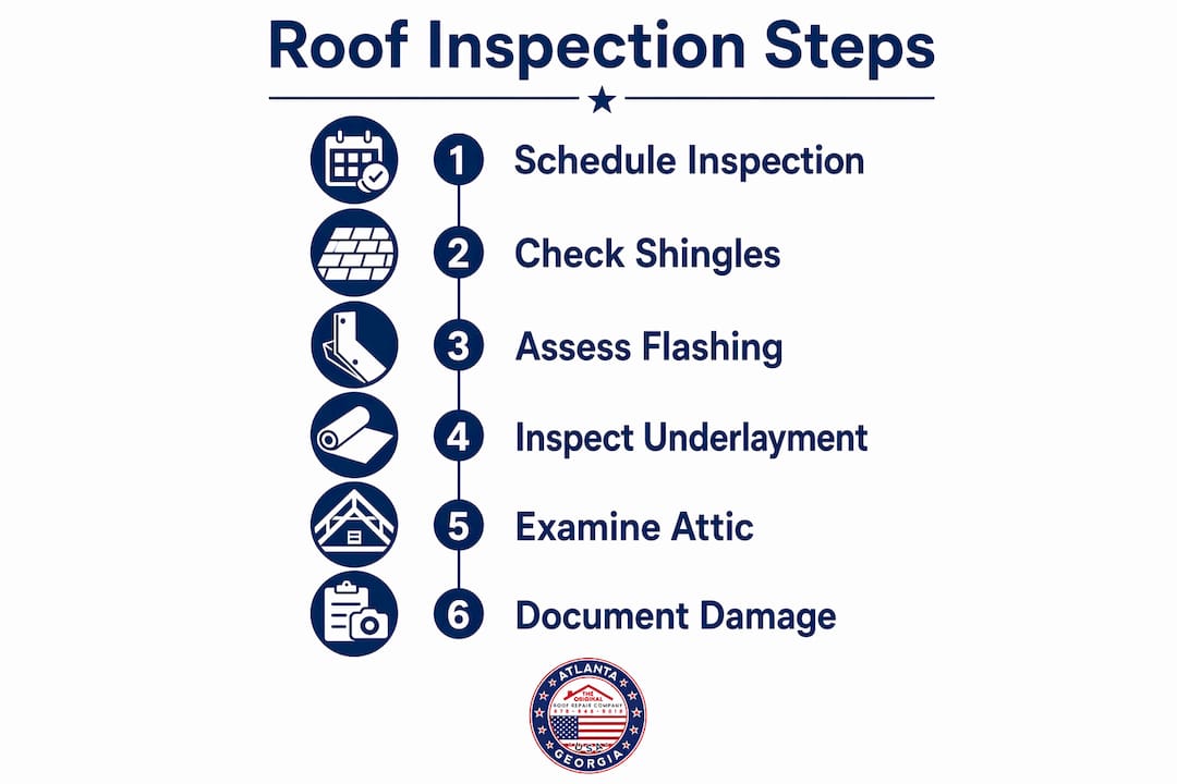 Infographic outlining roofing inspection process steps