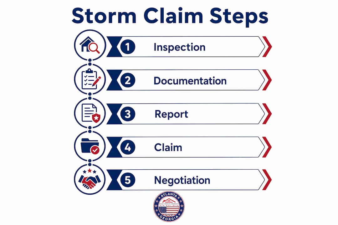 Infographic illustrating storm claim process steps