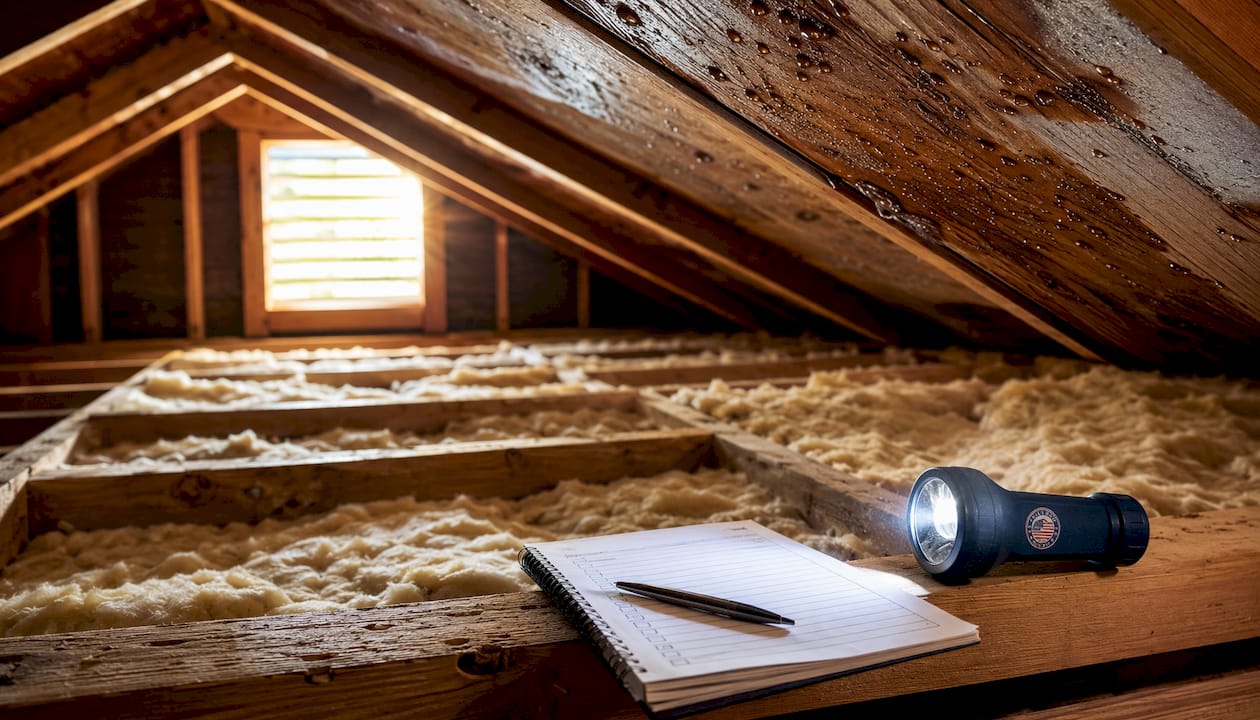 Attic roof condensation and ventilation problem