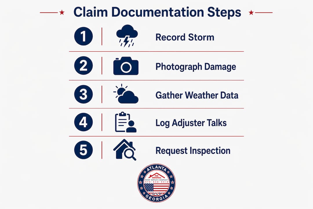 Infographic outlining wind-driven rain claim steps