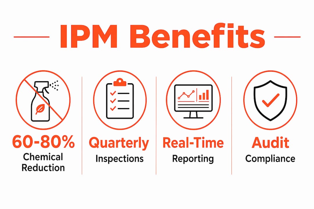 Infographic showing IPM program benefits and statistics