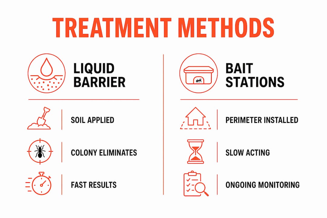Infographic comparing termite treatment methods