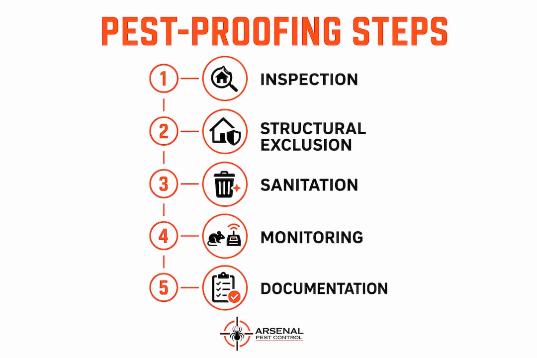 Infographic showing key pest-proofing steps