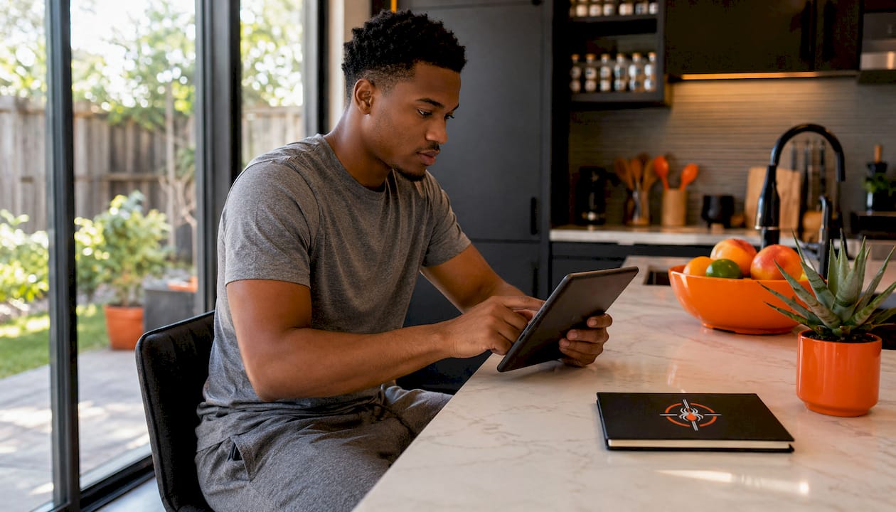 Homeowner booking pest control via smartphone
