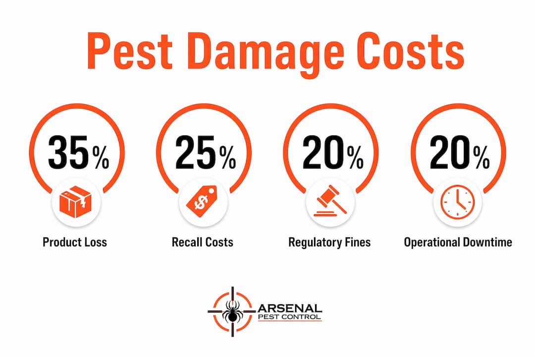 Infographic showing key pest damage cost categories