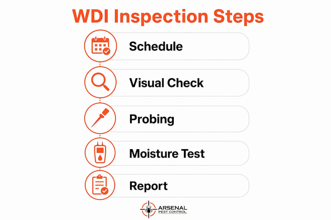 Infographic of wood destroying insect inspection steps