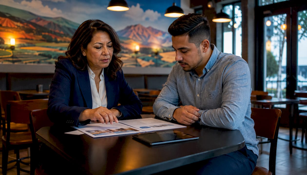 Sellers discussing home pricing strategy