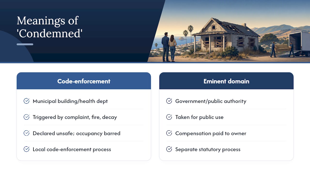 Code enforcement versus eminent domain comparison