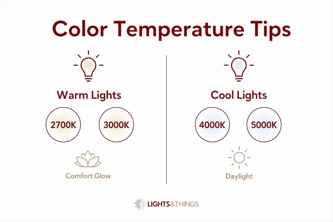 Infographic comparing warm and cool color temperatures