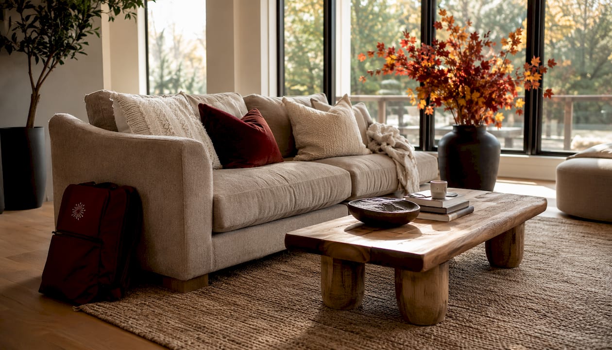 Contrast of materials in accent pieces