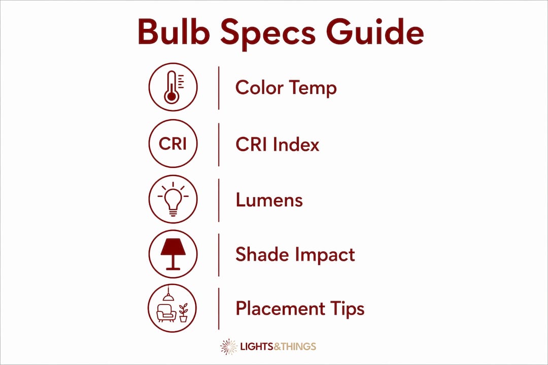 Infographic depicting key bulb specifications for warm light