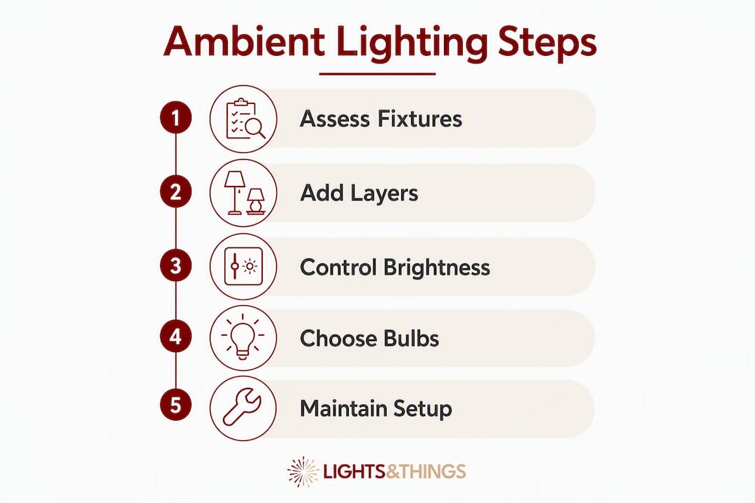 Infographic showing steps for ambient lighting transition