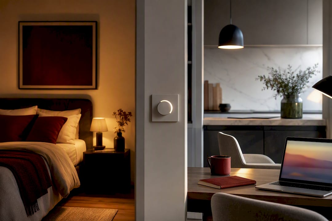 Warm and cool lighting zones with dimmer