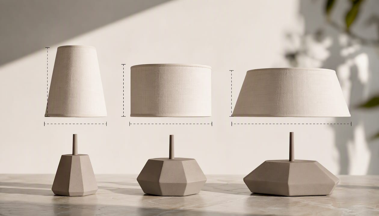 Illustrated shade and base proportions
