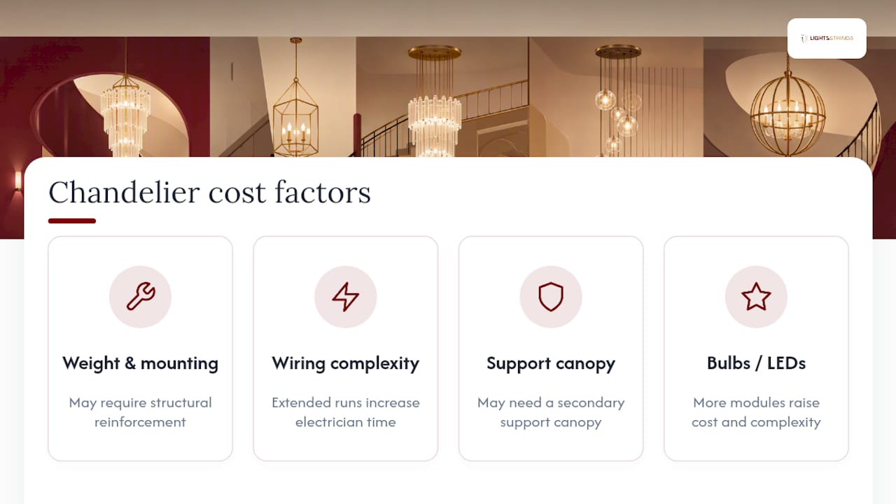 Four stairwell chandelier cost factors