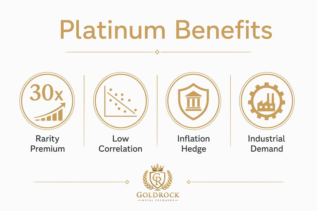 Infographic highlighting platinum investment advantages