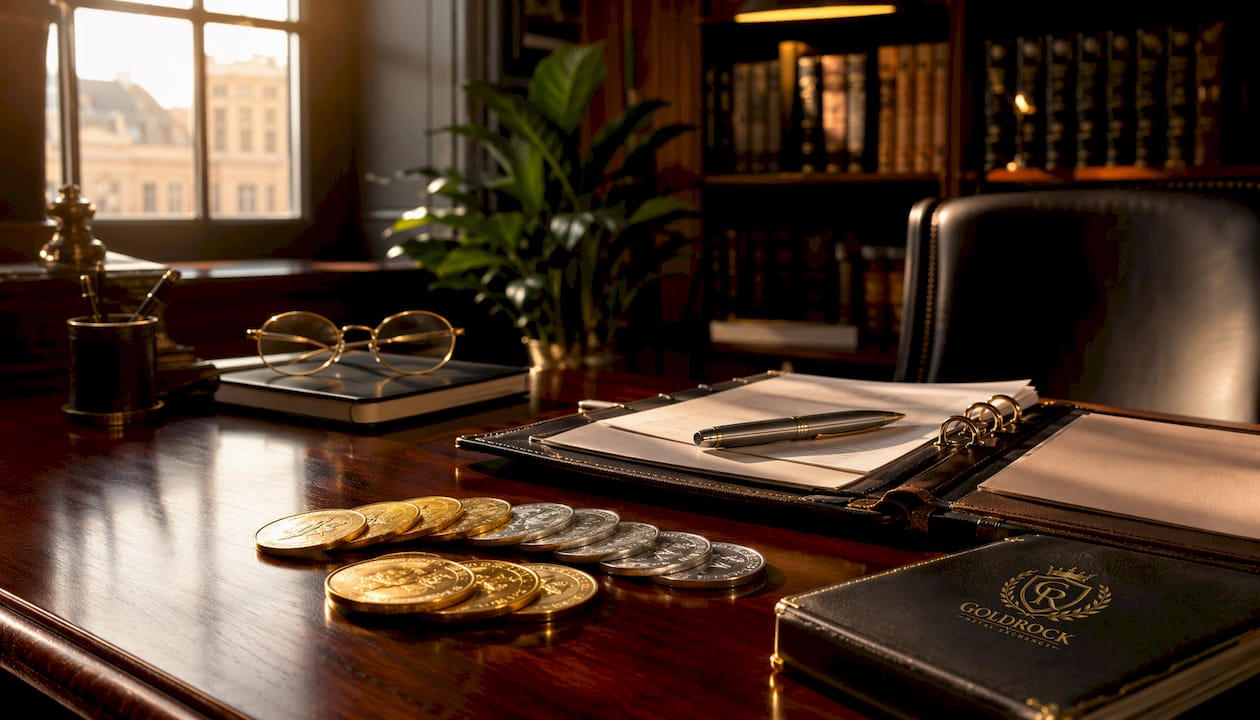 Hands adding precious metal coins to investment portfolio