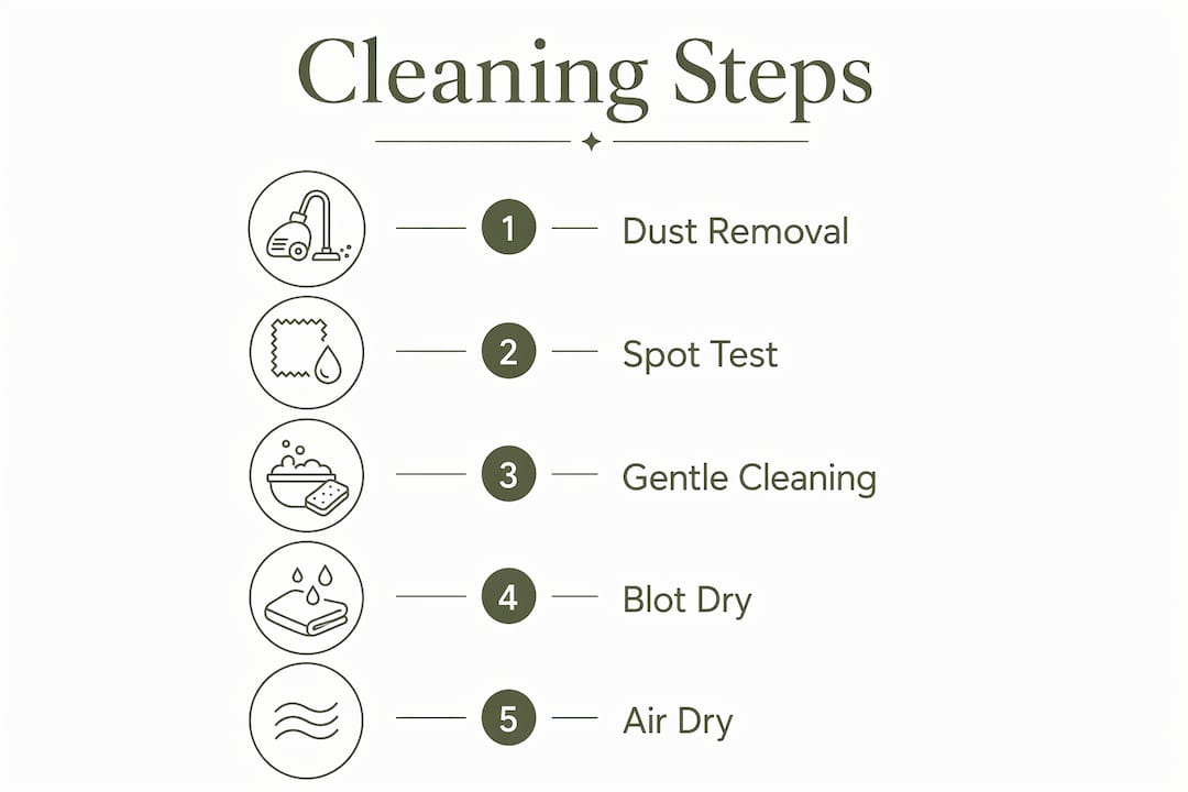 Infographic showing step-by-step guide for antique rug cleaning