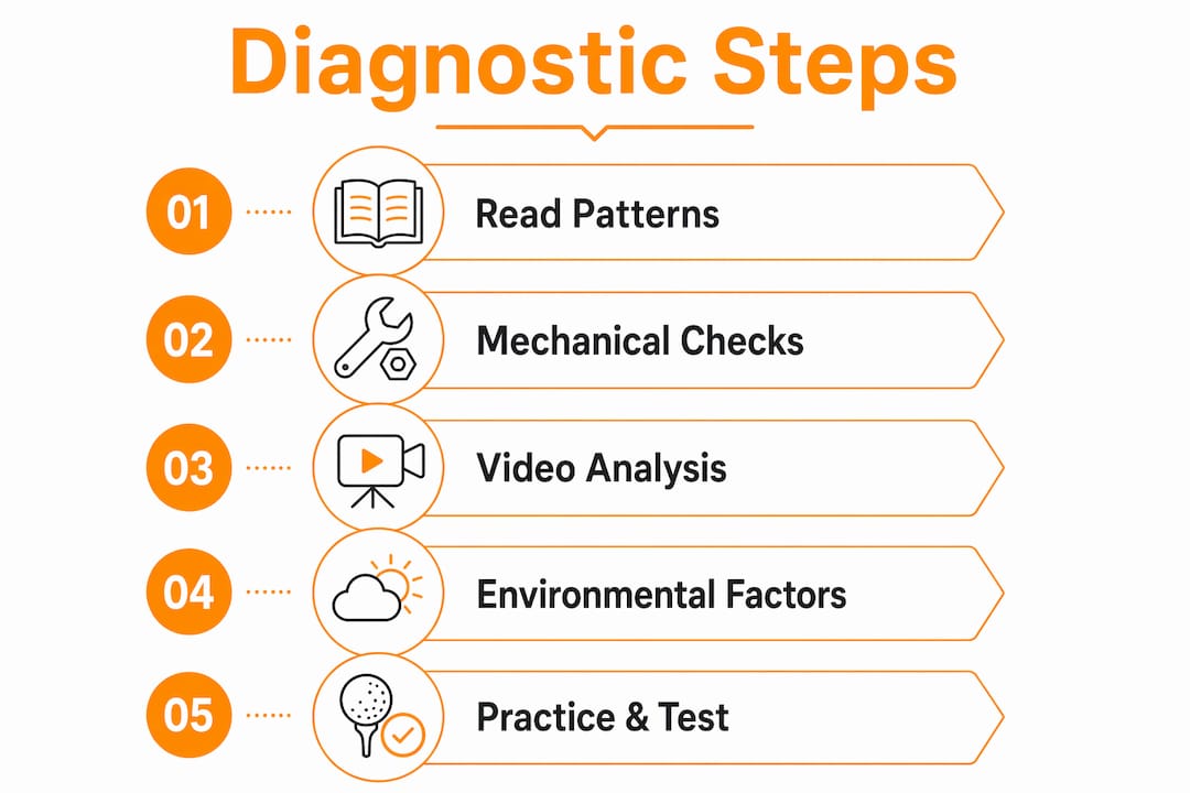 Infographic showing five key shooting diagnosis steps