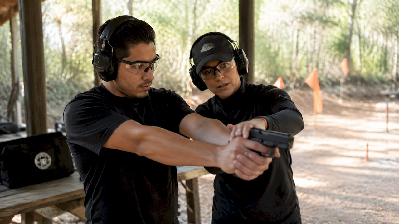 Outdoor beginner firearm safety instruction