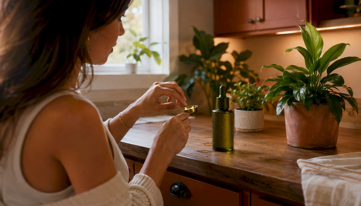Preparing organic oil for scalp treatment