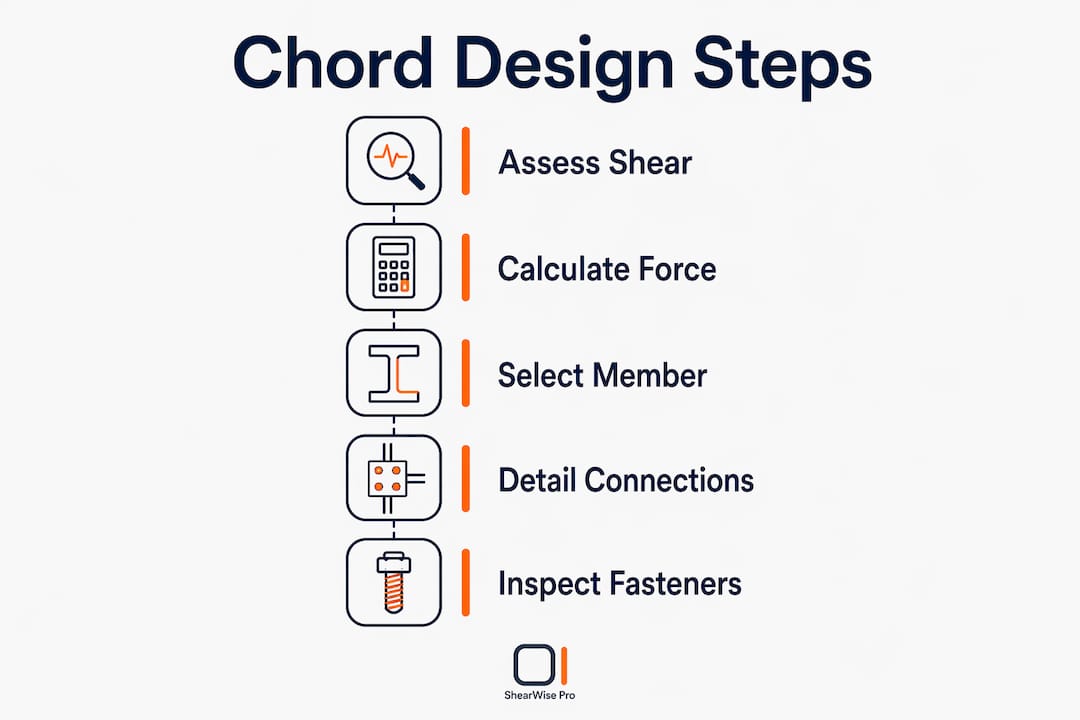 Infographic outlining diaphragm chord design steps