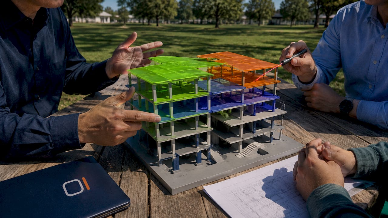 Architectural model showing diaphragm rigidity types