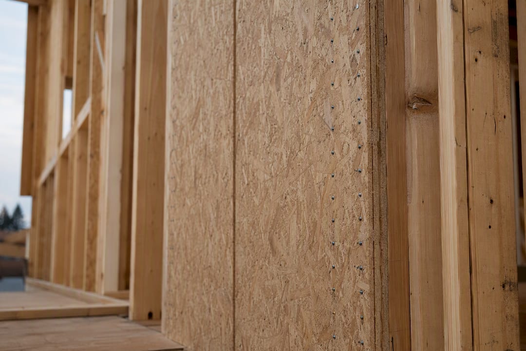Close-up of Structural I wood shear panel detail