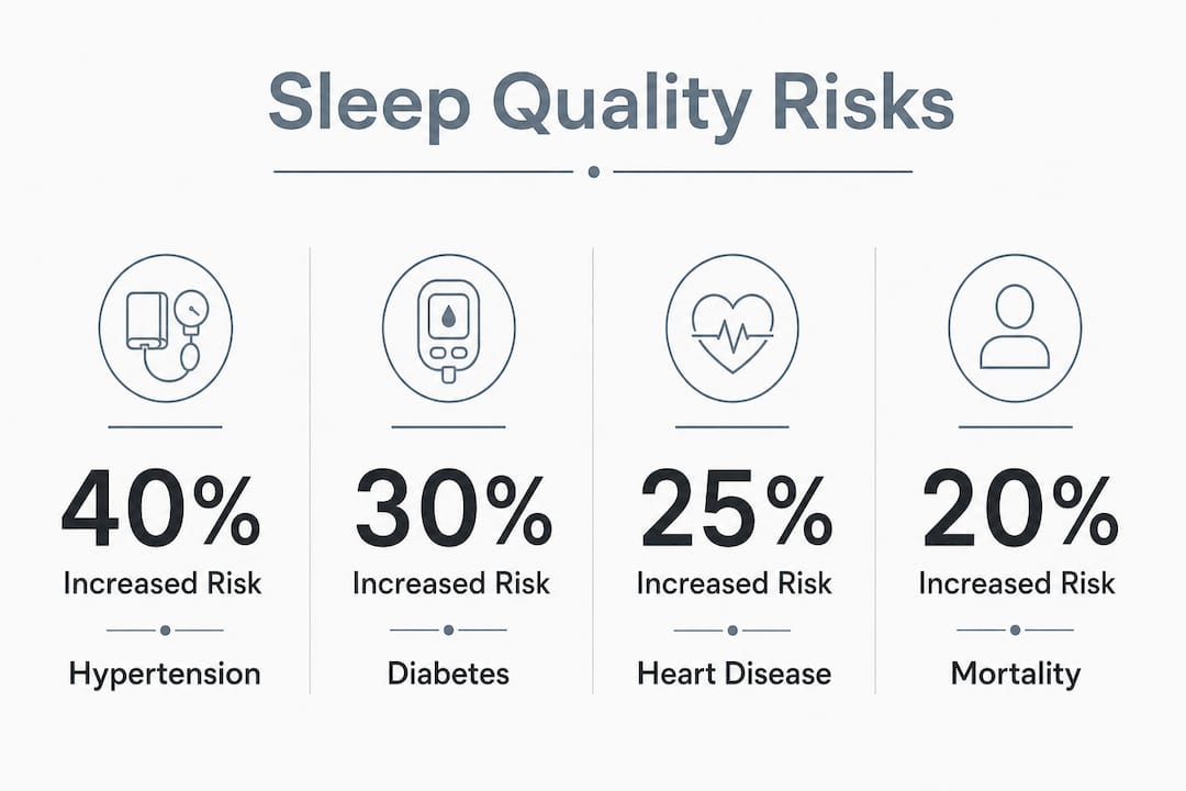 Infographic showing health risks from poor sleep quality