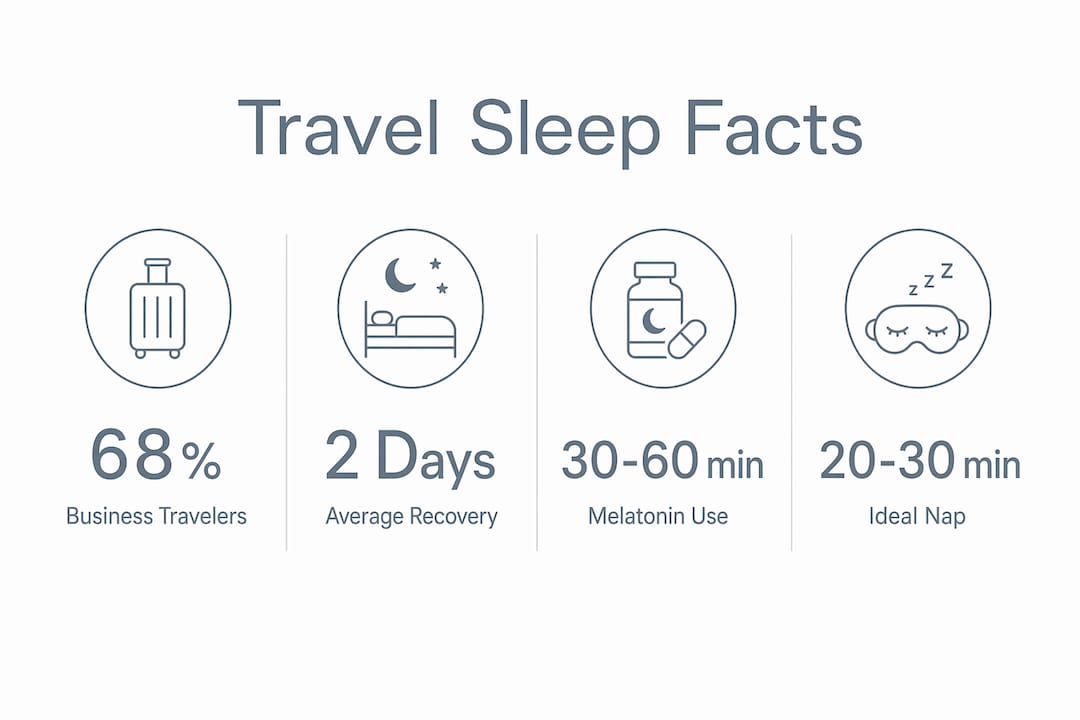 Infographic showing statistics on travel sleep disruption