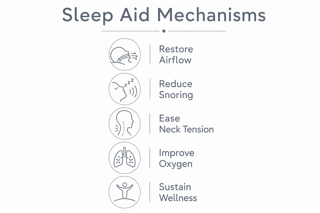 Infographic illustrating how reusable sleep aids improve sleep