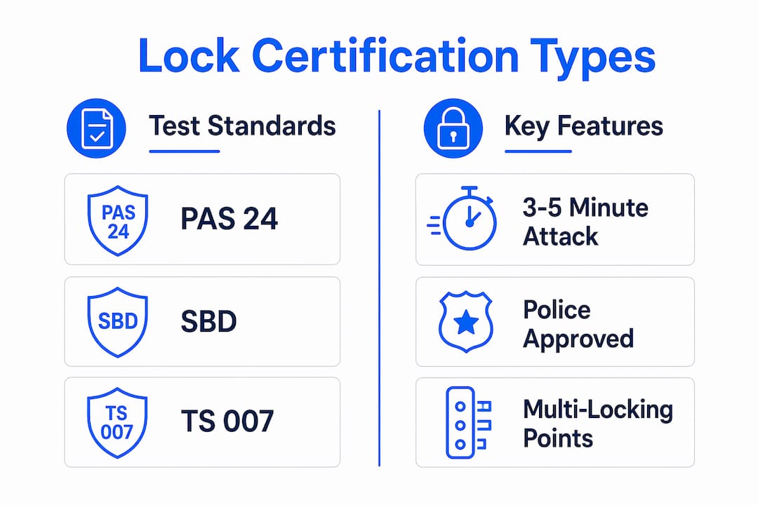 Infographic comparing window lock certification types