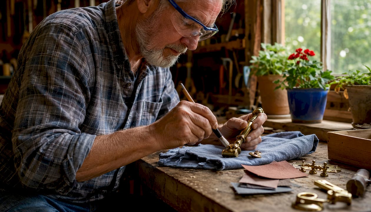 Craftsman restoring vintage window handle