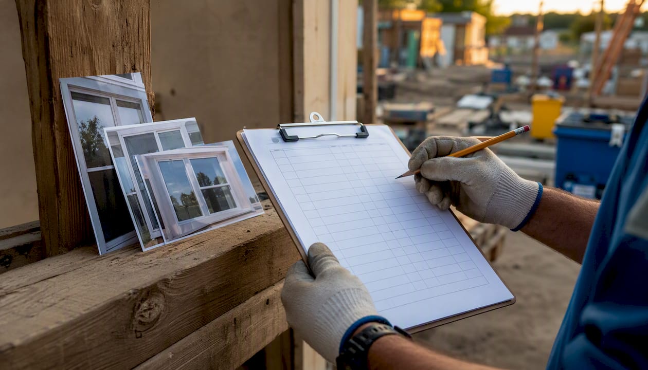 Contractor recording window measurements