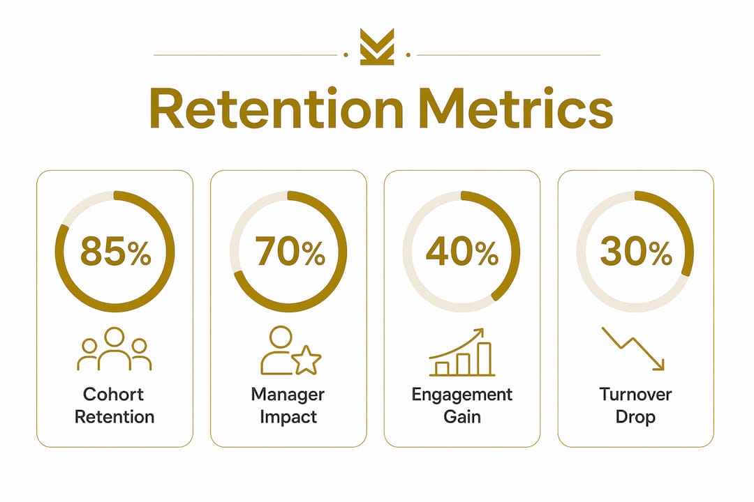 Infographic showing key employee retention statistics