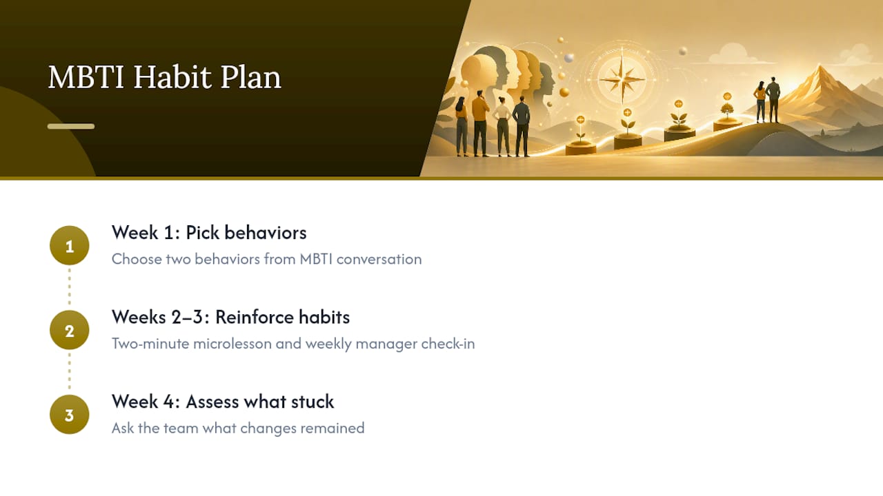 Four-week plan for turning MBTI insights into habits
