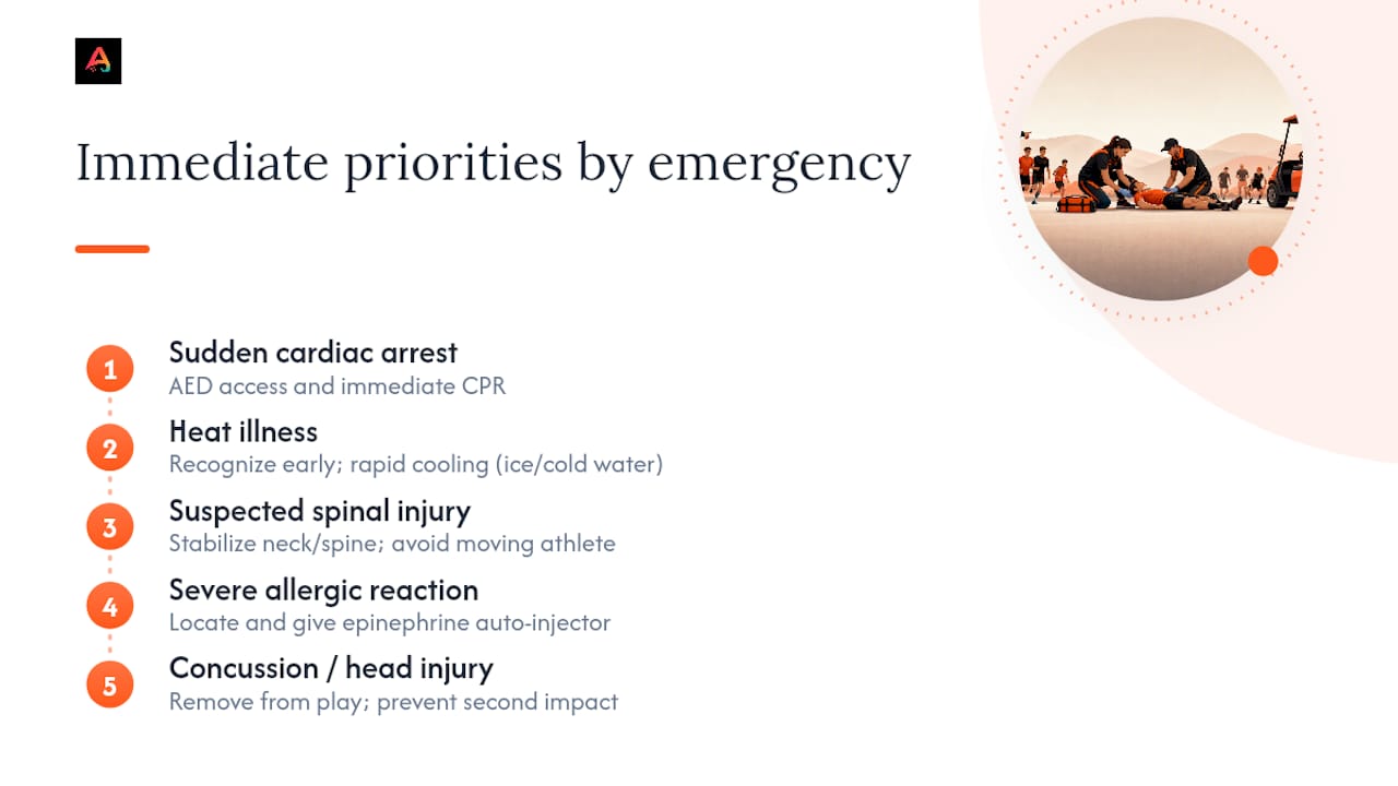 Emergency types and immediate response priorities