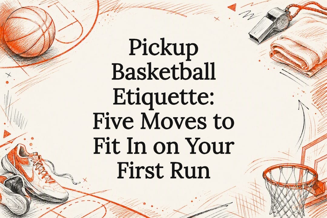 Decorative pickup basketball etiquette title card