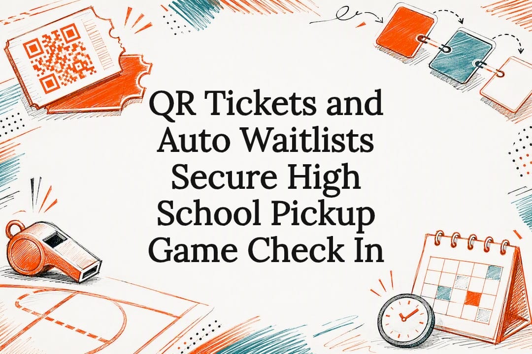 Decorative QR ticket and waitlist title card