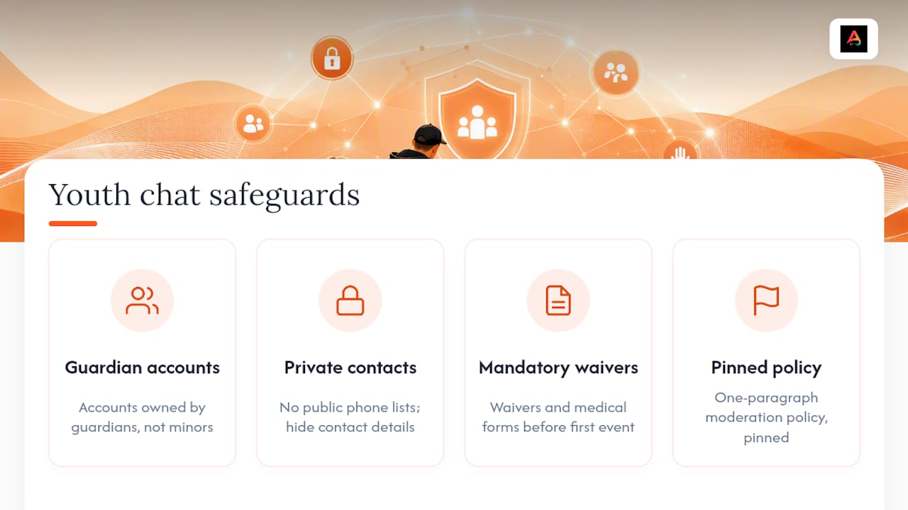 Four youth sports chat safety safeguards