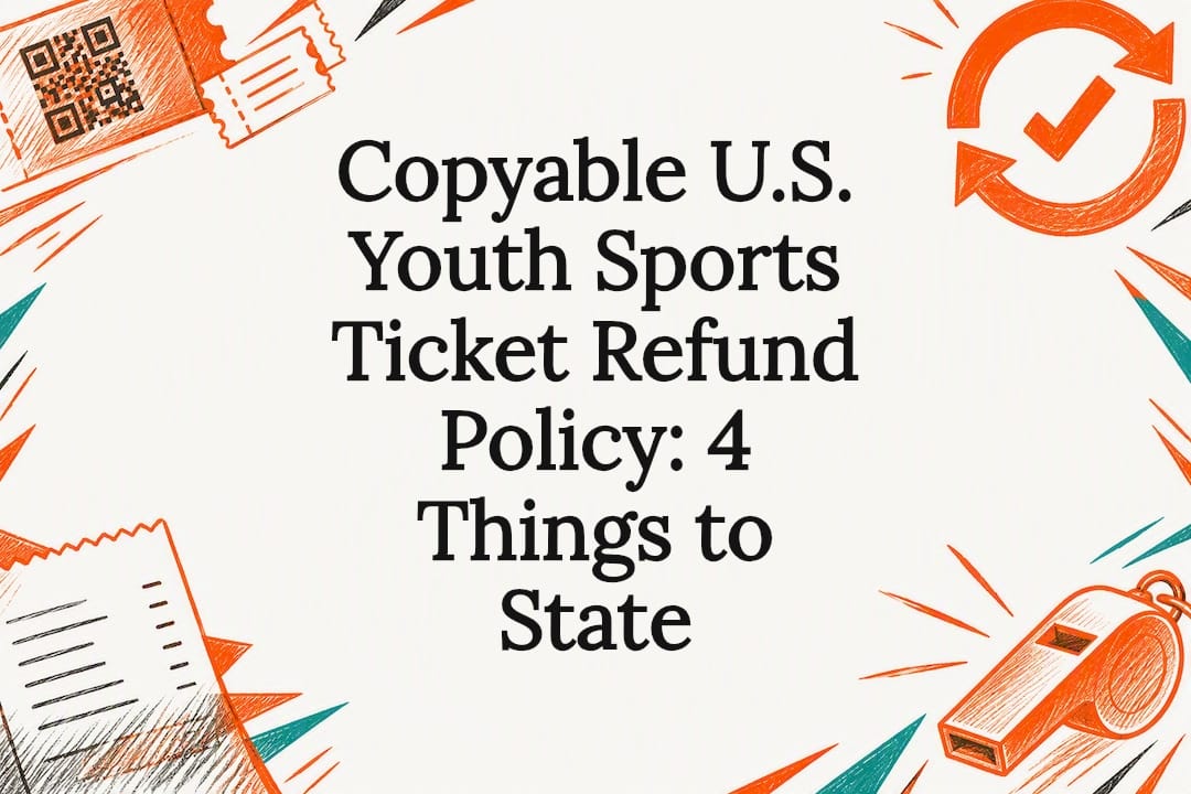 Decorative refund policy title card