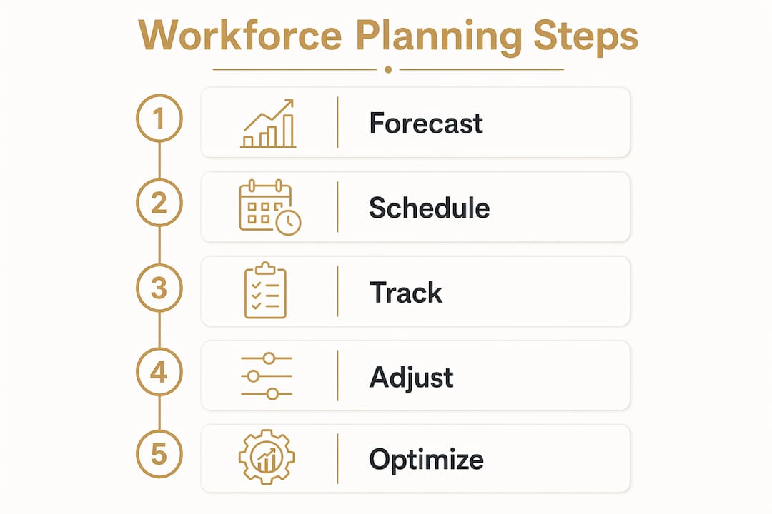 Infographic outlining construction workforce planning steps