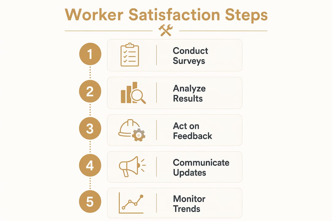 Infographic showing steps to measure worker satisfaction